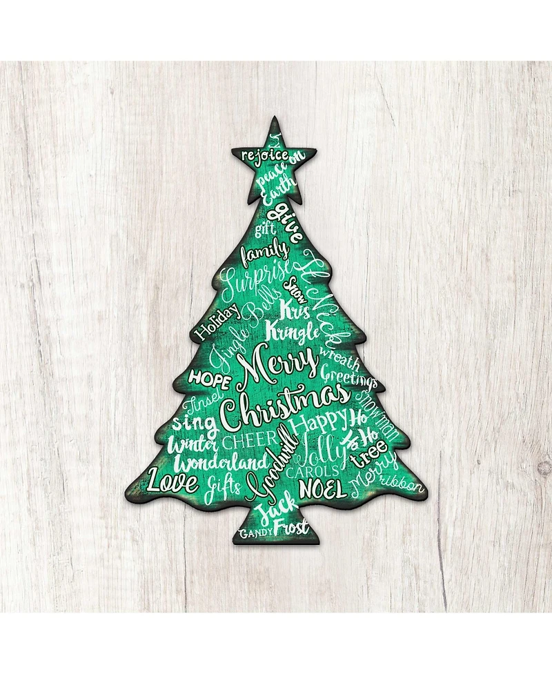 Designocracy Merry Christmas Tree Garden