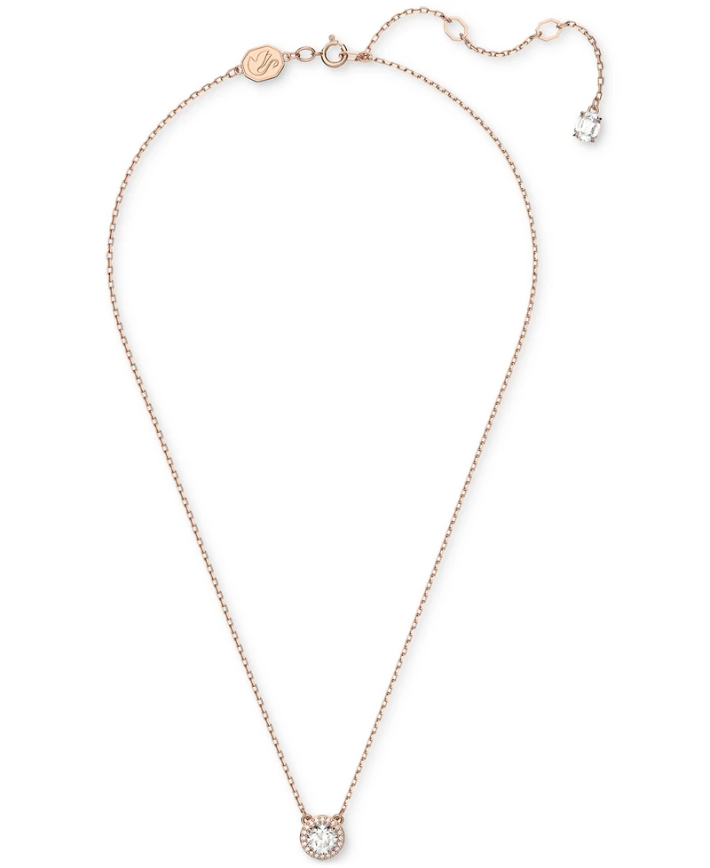 Swarovski Rose Gold-Tone Constella Crystal Pendant Necklace, 14-7/8" + 3" extender