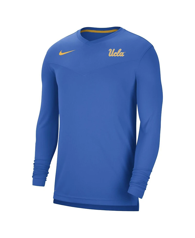 Men's Nike Blue Ucla Bruins Coach Performance Long Sleeve V-Neck T-shirt