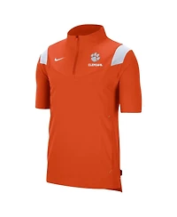 Men's Nike Orange Clemson Tigers Coach Short Sleeve Quarter-Zip Jacket