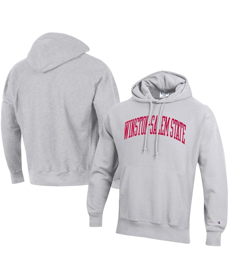 Men's Champion Gray Winston-Salem State Rams Tall Arch Pullover Hoodie
