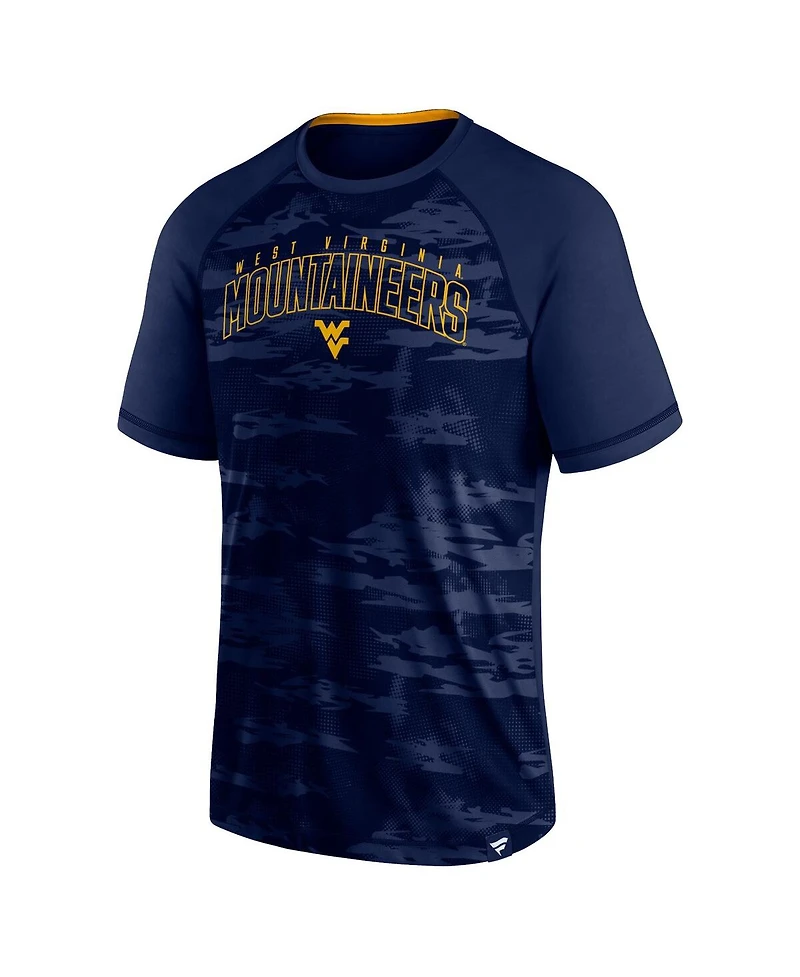 Men's Fanatics Navy West Virginia Mountaineers Arch Outline Raglan T-shirt