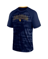 Men's Fanatics Navy West Virginia Mountaineers Arch Outline Raglan T-shirt
