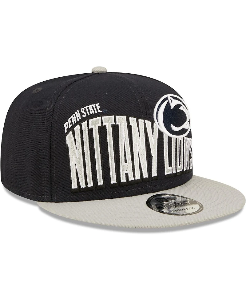 Men's New Era Navy Penn State Nittany Lions Two-Tone Vintage-Like Wave 9FIFTY Snapback Hat