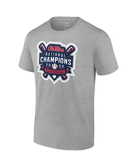 Men's Fanatics Heathered Gray Ole Miss Rebels 2022 Ncaa Men's Baseball College World Series Champions Official Logo T-shirt
