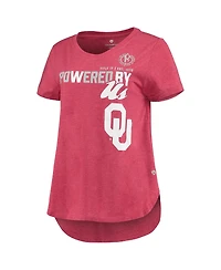 Women's Colosseum Heathered Crimson Oklahoma Sooners PoWered By Title Ix T-shirt