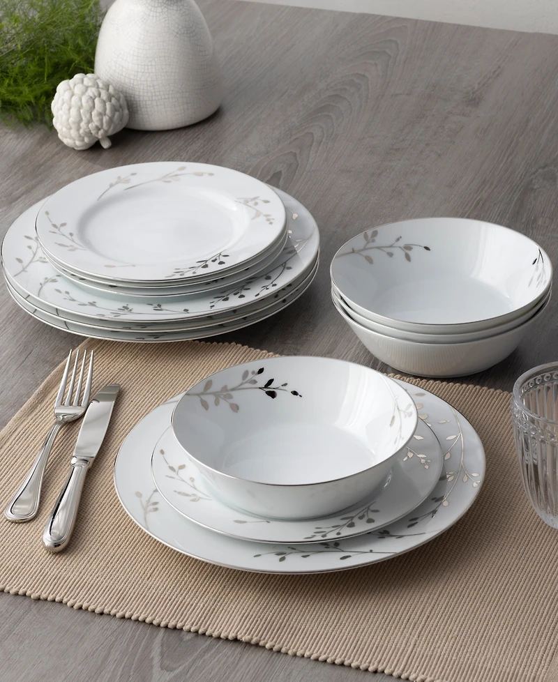 Noritake Birchwood 12-Piece Dinnerware Set, Service for 4