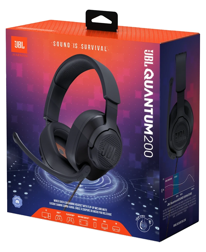 Jbl Quantum 200 Wired Over Ear Gaming Headset-Black