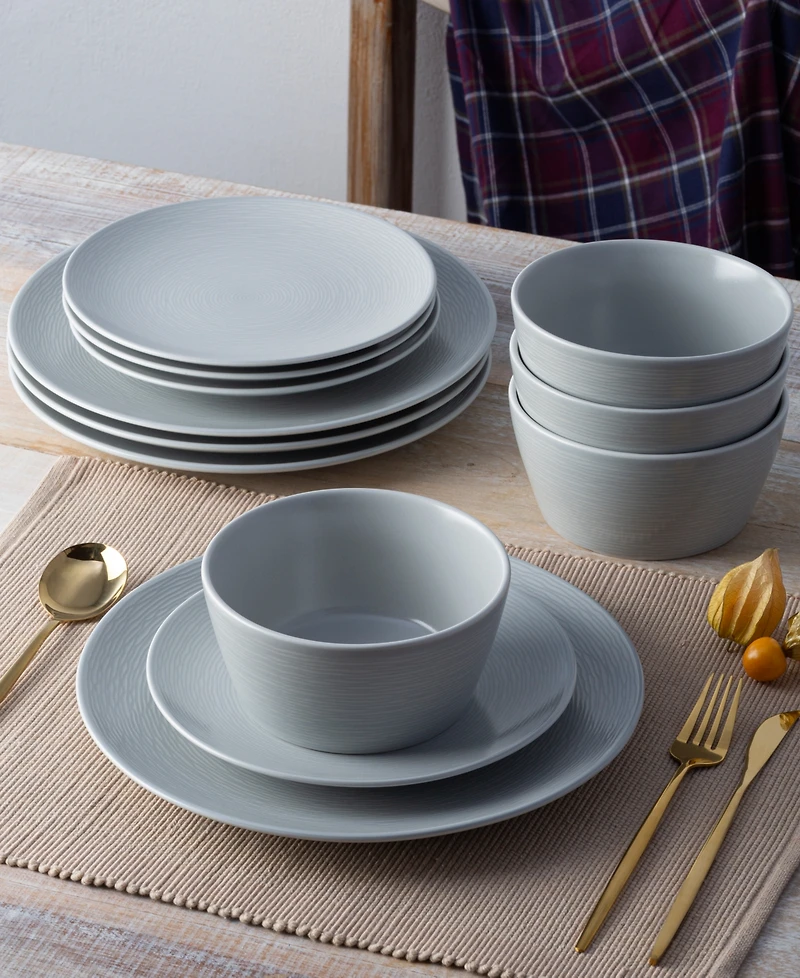 Colorscapes Swirl Coupe 12 Piece Dinnerware Set