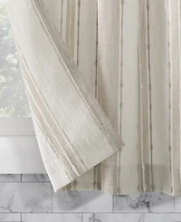 Slub Texture Stripe Cotton Cafe Curtain Pair