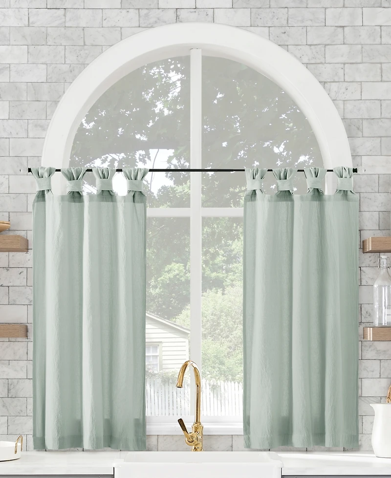 Washed Cotton Twist Tab Cafe Curtain Pair