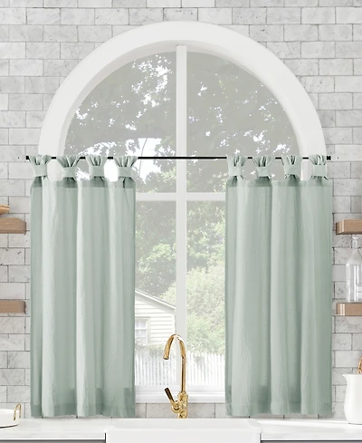 Washed Cotton Twist Tab Cafe Curtain Pair