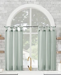 Washed Cotton Twist Tab Cafe Curtain Pair