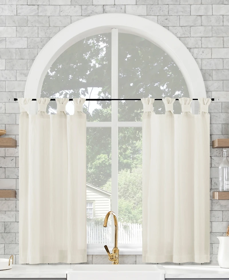 Washed Cotton Twist Tab Cafe Curtain Pair