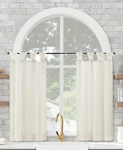 Washed Cotton Twist Tab Cafe Curtain Pair