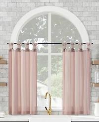 Washed Cotton Twist Tab Cafe Curtain Pair
