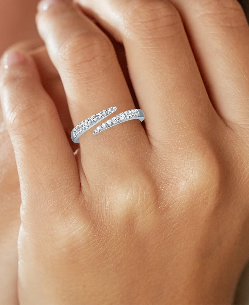 Forever Grown Diamonds Lab-Created Diamond Wrap Ring (1/4 ct. t.w.) Sterling Silver