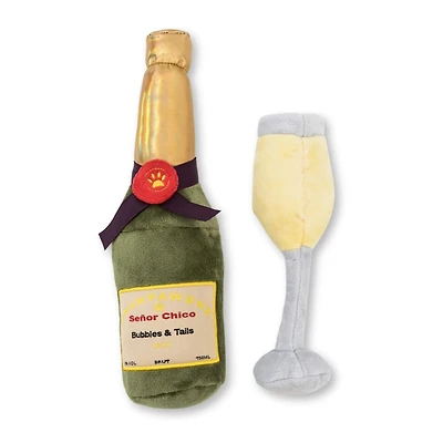 Champawgne-Cheers Plush Dog Toy Gift Set – with Squeaker & Crinkle Paper for Fun Play, Durable for Chewing, Perfect for Playtime and Cuddles