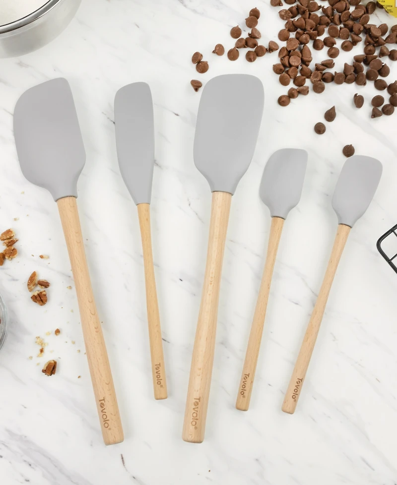 Tovolo 5-Pc. Flex-Core Wood-Handle Kitchen Spatula Set