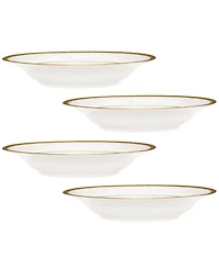Noritake Charlotta Platinum 4 Piece 9" Rim Soup Bowls Set, 27 oz, Service for