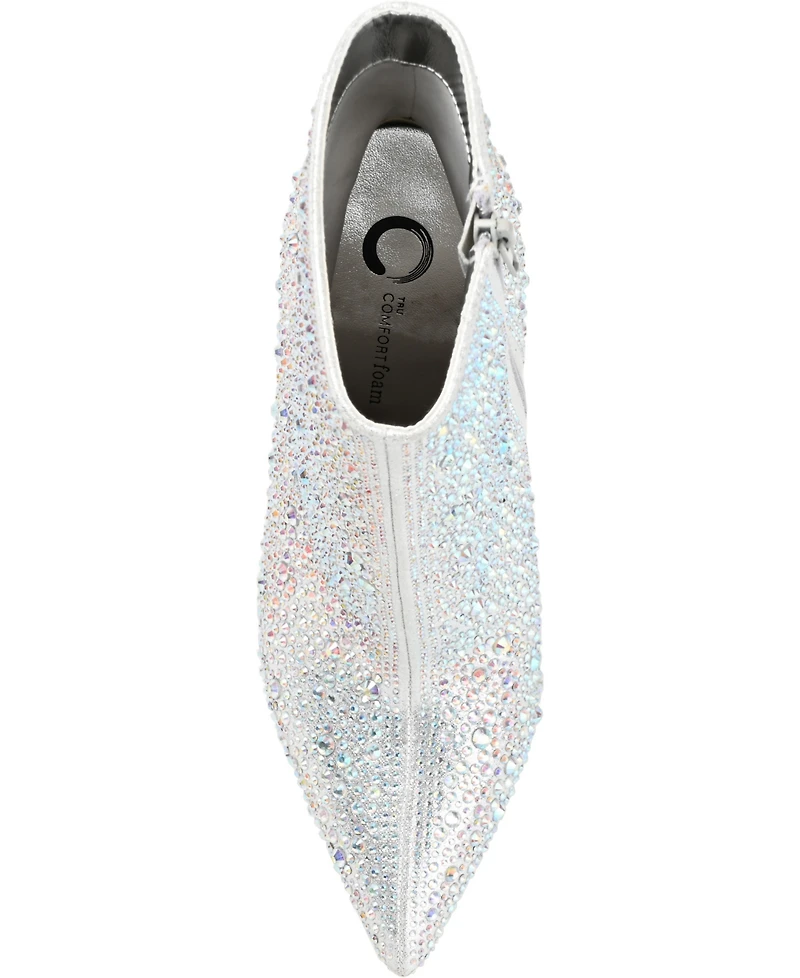 Journee Collection Women's Alexis Rhinestone Stiletto Dress Booties