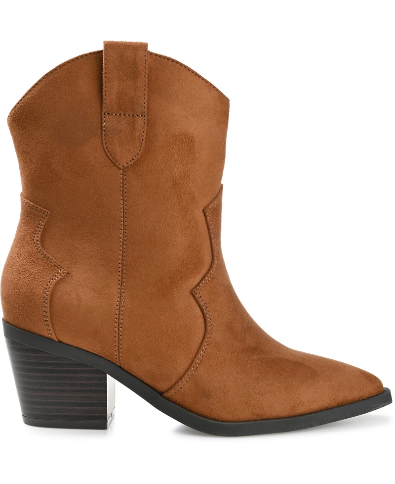 Journee Collection Women's Becker Western Block Heel Booties