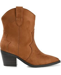Journee Collection Women's Becker Western Block Heel Booties