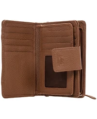 Mancini Women's Pebbled Collection Rfid Secure Clutch Wallet