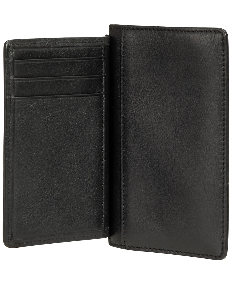 Mancini Women's Basket Weave Collection Rfid Secure Card Case and Coin Pocket