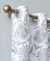 No. 918 Janelle Medallion Floral Semi Sheer Grommet Curtain Panel