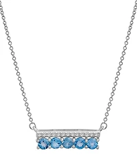 Amethyst (3/4 ct. t.w.) & Diamond (1/10 Bar 17" Pendant Necklace Sterling Silver (Also Lab-grown White Sapphire, Pink Sapphi