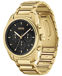 Hugo Boss Men's Trace Ionic Thin Gold-Tone 1 Steel Bracelet Watch, 44mm
