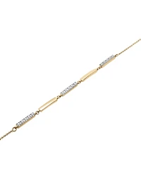 Wrapped Diamond & Polished Bar Ankle Bracelet (1/6 ct. t.w.) Two toned in 10k Gold and White Rhodium, Created by Macy's