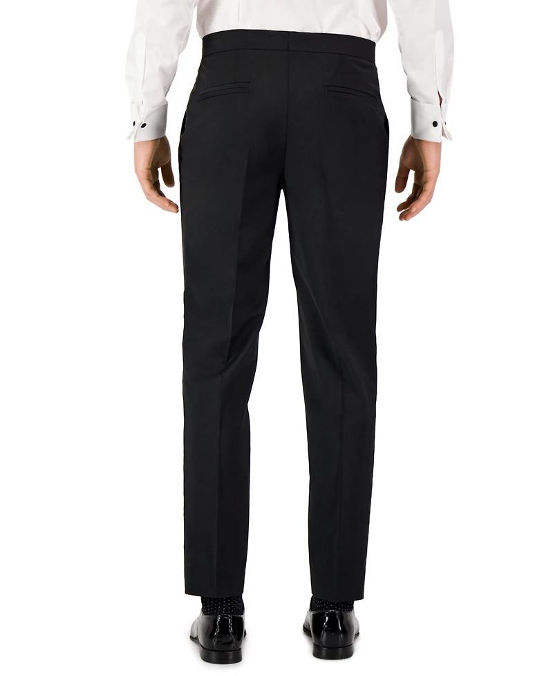 Hugo by Boss Men Unfinished Hem Modern-Fit Wool Blend Super Flex Stretch Tuxedo Pant