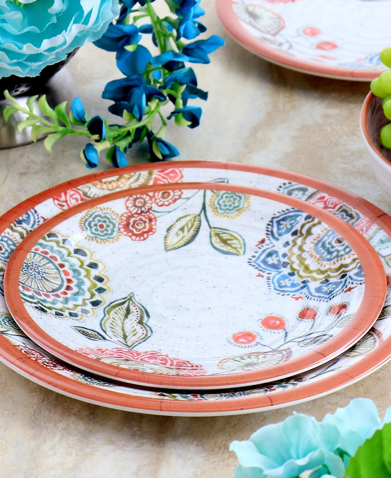 Elama Mandala Fabiana Melamine 12 Pc. Dinnerware Set, Service for 4