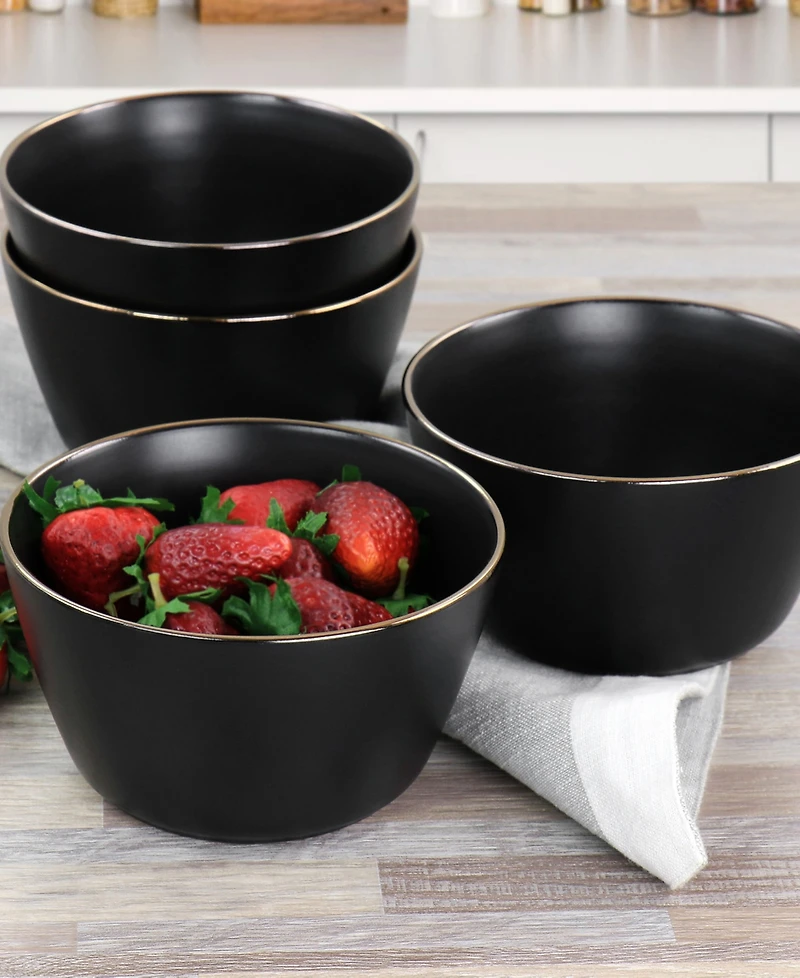 Elama Mateo Gold-Tone Cereal Bowls, Set of 6