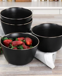 Elama Mateo Gold-Tone Cereal Bowls, Set of 6