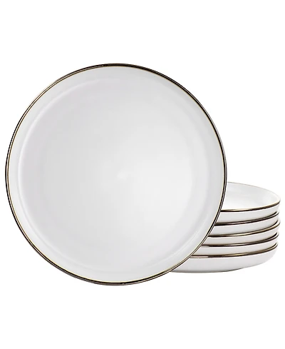 Elama Alejandro Gold-Tone Dinner Plates, Set of 6