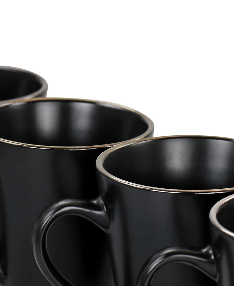 Elama Mateo Gold-Tone Mugs, Set of 6