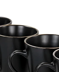 Elama Mateo Gold-Tone Mugs, Set of 6