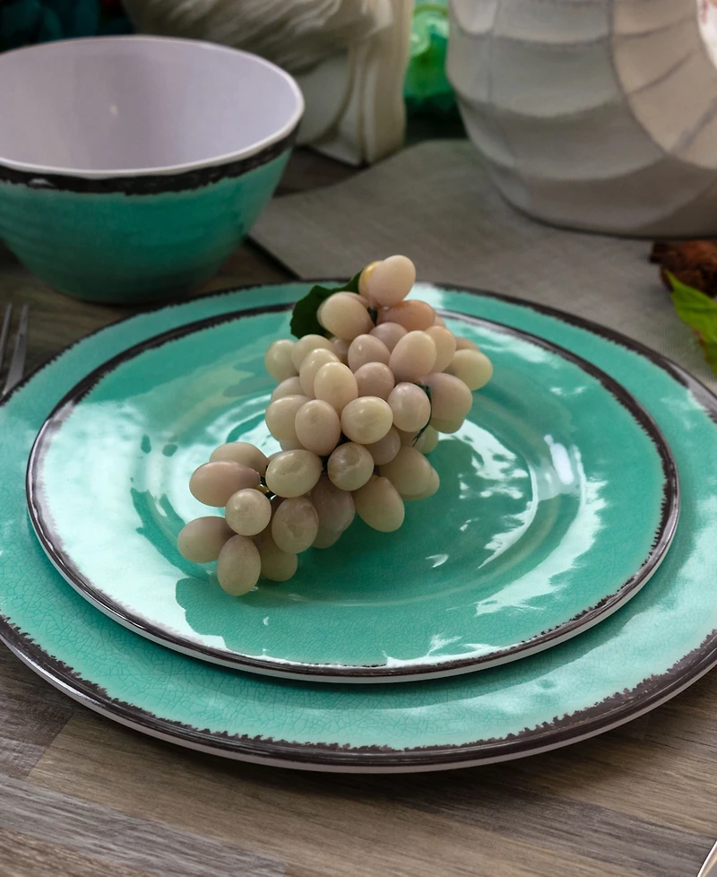 Elama Turquoise Melamine 12 Pc. Dinnerware Set, Service for 4