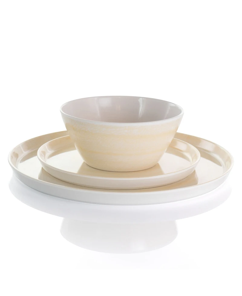 Elama Cold Cream Melamine 12 Pc. Dinnerware Set, Service for 4