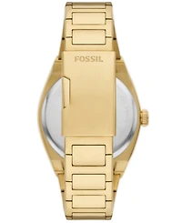 Fossil Men's Everett Three-Hand Date Gold-Tone Stainless Steel Bracelet Watch, 42mm
