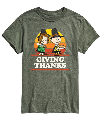 Airwaves Men's Short Sleeve Peanuts Giving Thanks T-shirt
