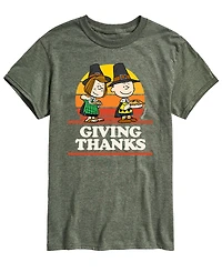 Airwaves Men's Short Sleeve Peanuts Giving Thanks T-shirt