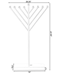 Coated Hanukkah Menorah for Synagogue, Large