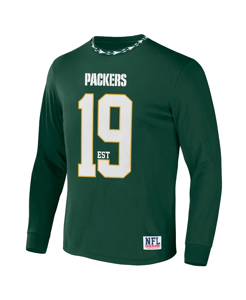 Men's Nfl X Staple Hunter Green Bay Packers Core Long Sleeve Jersey Style T-shirt