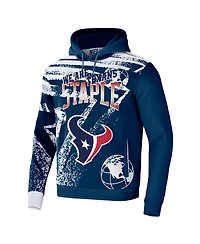 Men's Nfl X Staple Navy Houston Texans Team Slogan All Over Print Pullover Hoodie