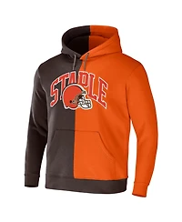 Men's Nfl X Staple Brown, Orange Cleveland Browns Split Logo Pullover Hoodie