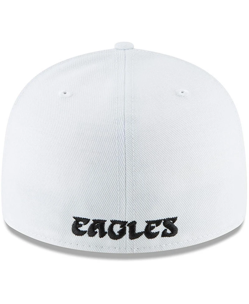 Men's New Era White Philadelphia Eagles Throwback Logo Omaha Low Profile 59FIFTY Fitted Hat